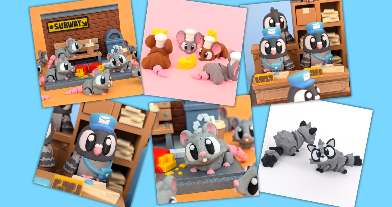 3D Printed Flexi City Animals | Articulated Desk Companions | UK Made