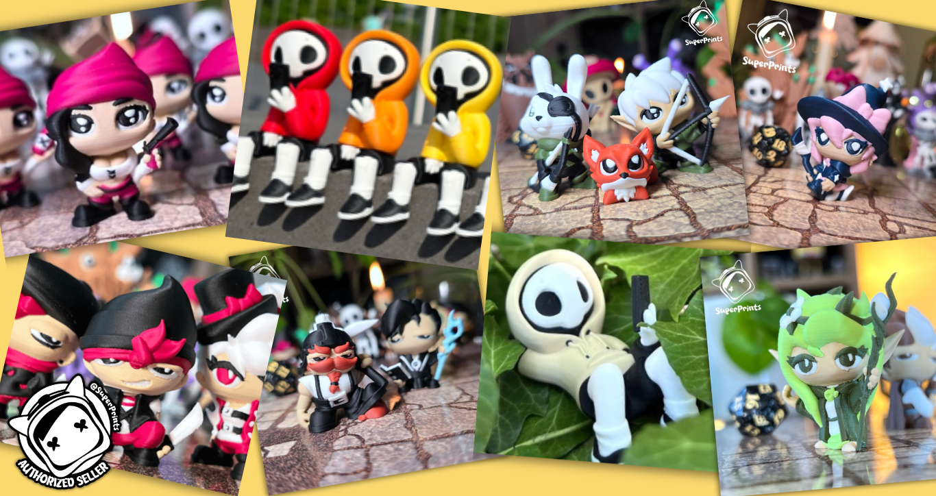 SuperPrints3D Collection – Fantasy Miniatures & Posable Art Toys for Tabletop Fans