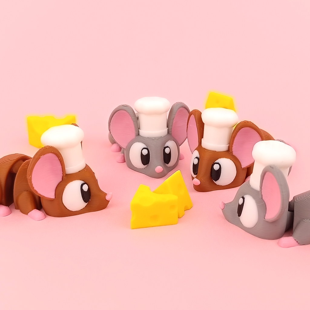 Flexi Chef Mouse – Articulated 3D‑Printed Animal Friend