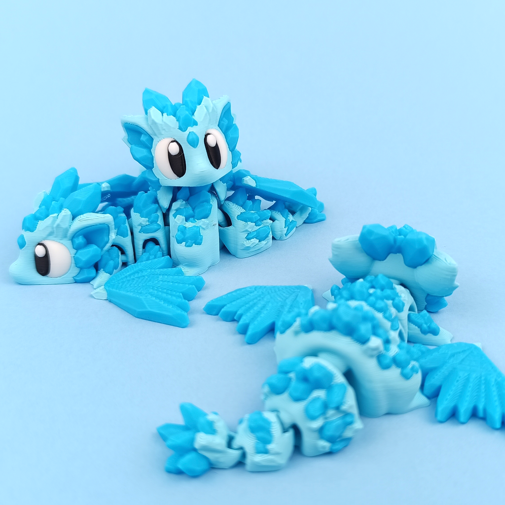 Flexi Crystal Dragon - Articulated 3D‑Printed Dragon Friend