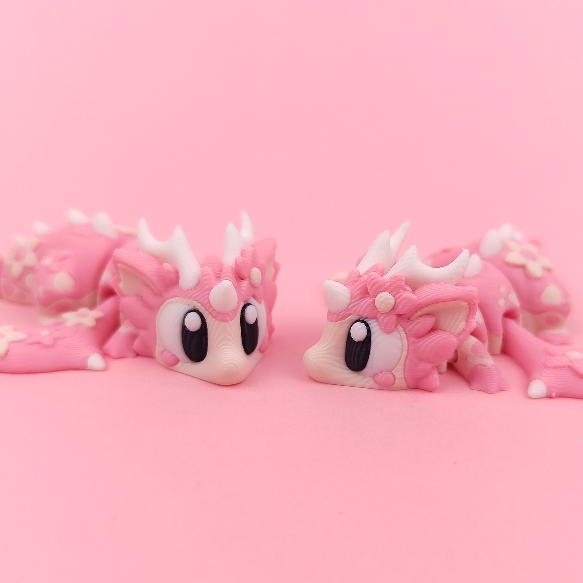 Flexi Cherry Blossom Dragon - Articulated 3D‑Printed Dragon Friend