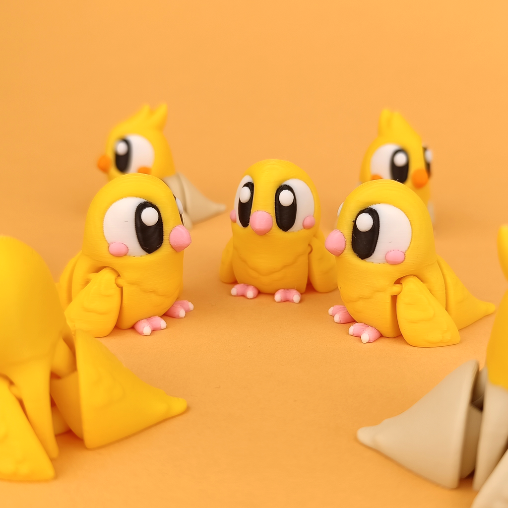 Flexi Budgie and Cockateil – Articulated 3D‑Printed Animal Friend