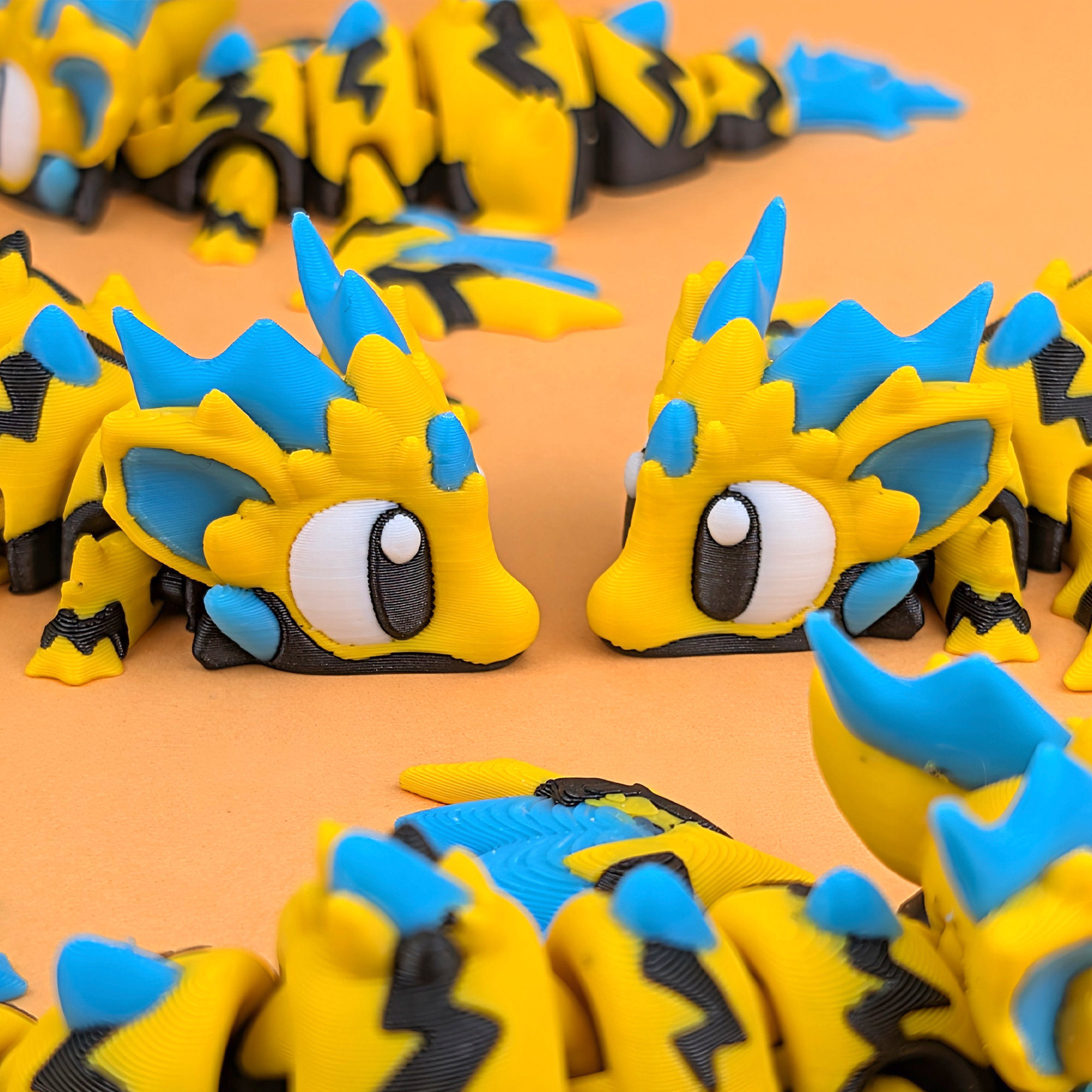Flexi Wild Voltage Dragon - Articulated 3D‑Printed Dragon Friend