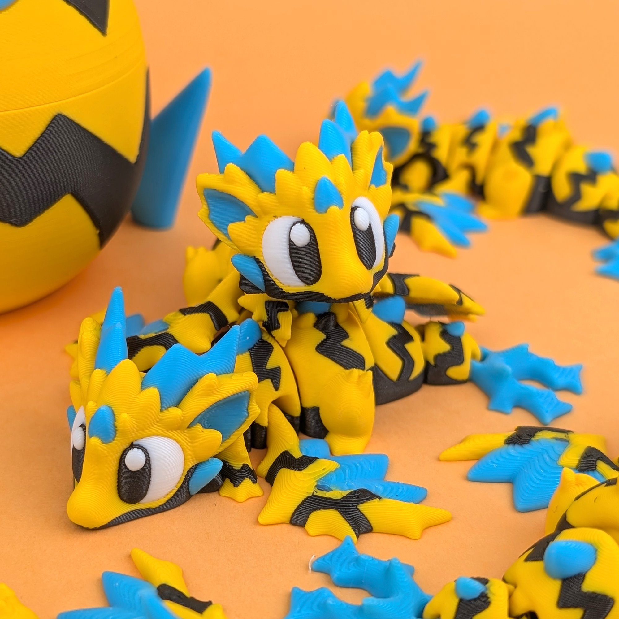 Flexi Wild Voltage Dragon - Articulated 3D‑Printed Dragon Friend