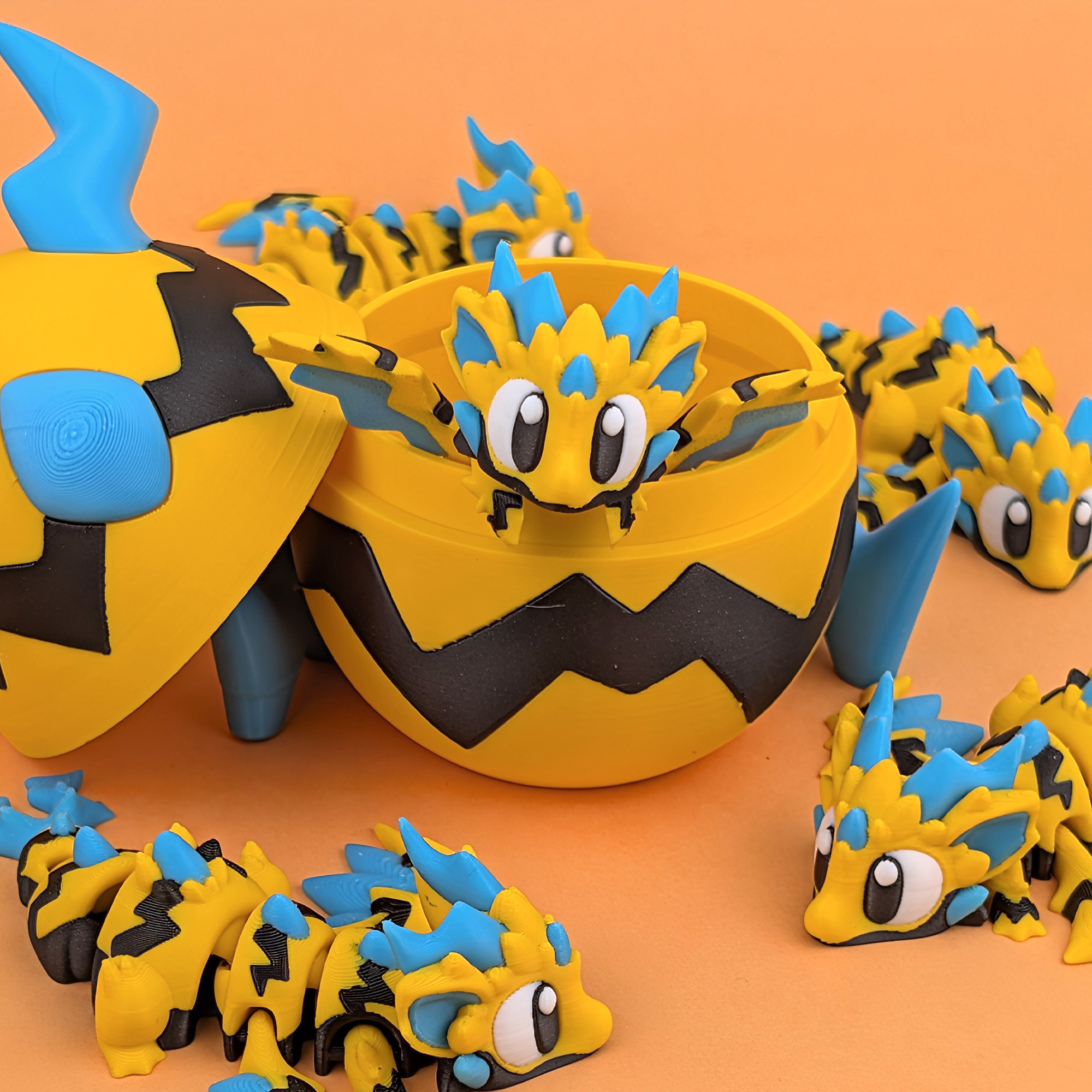 Flexi Wild Voltage Dragon - Articulated 3D‑Printed Dragon Friend