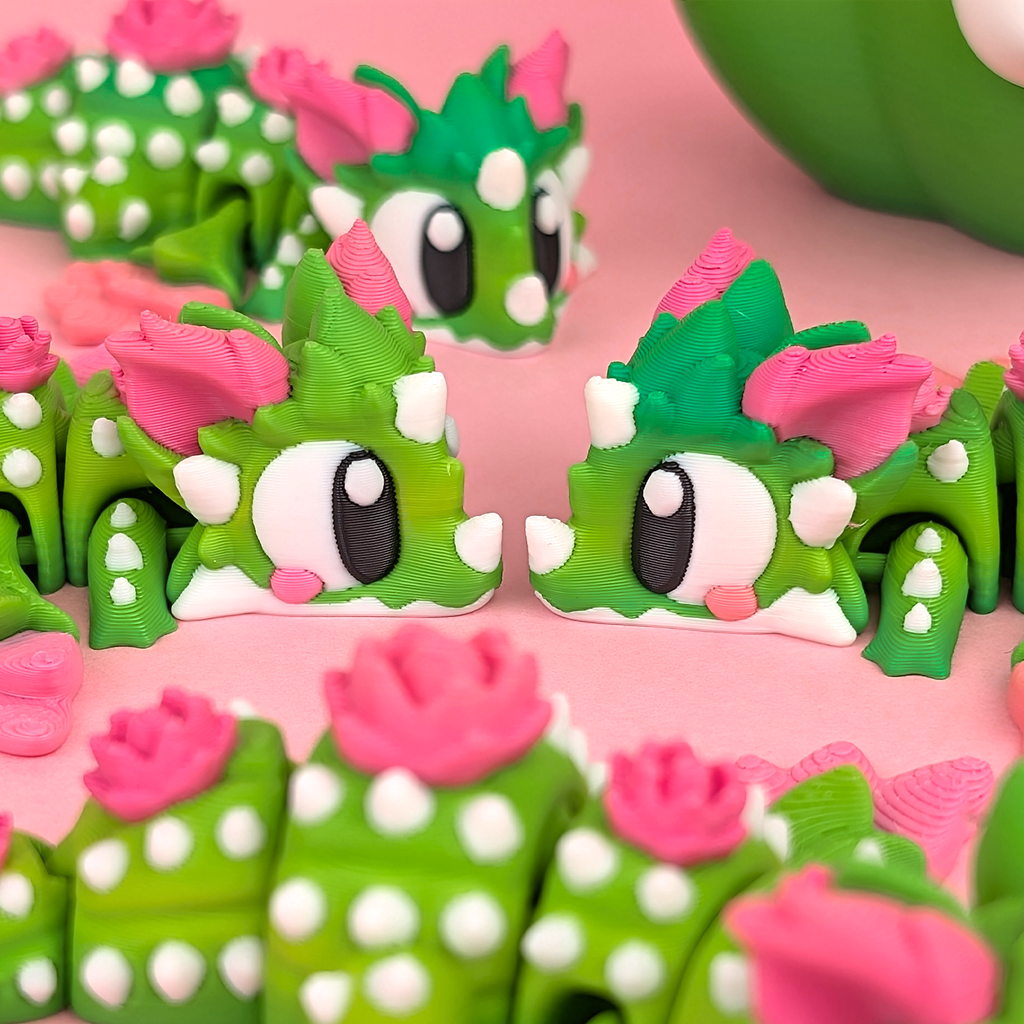 Flexi Cactus Dragon - Articulated 3D‑Printed Dragon Friend