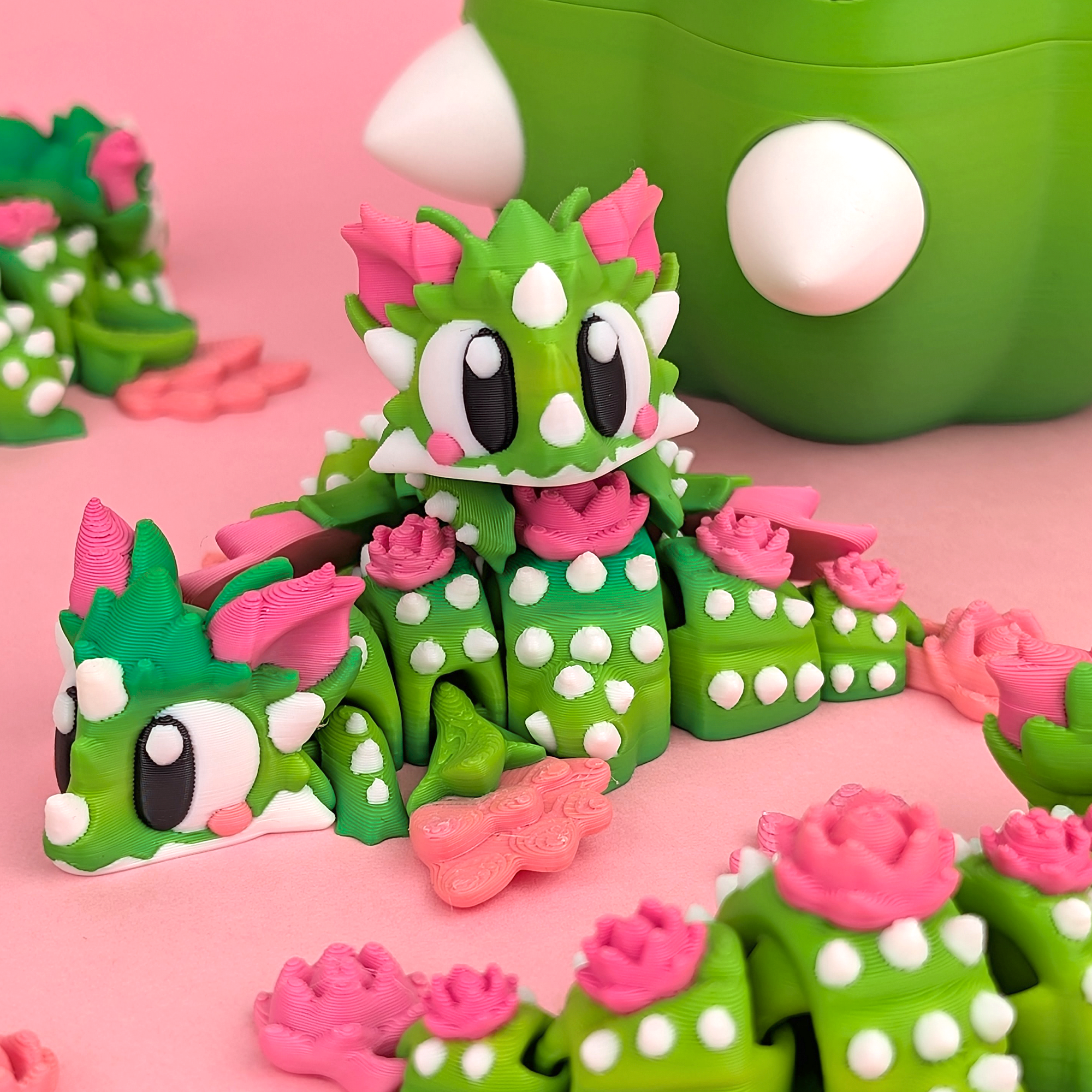 Flexi Cactus Dragon - Articulated 3D‑Printed Dragon Friend