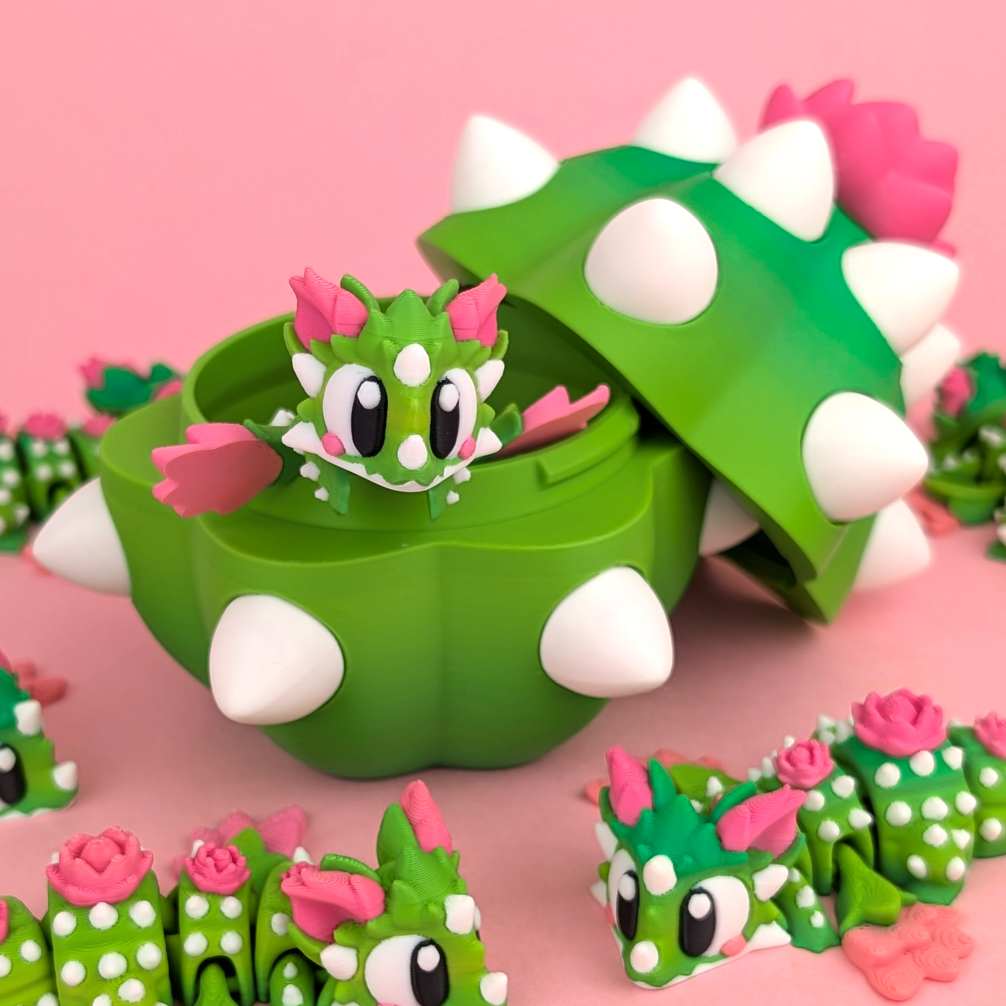 Flexi Cactus Dragon - Articulated 3D‑Printed Dragon Friend