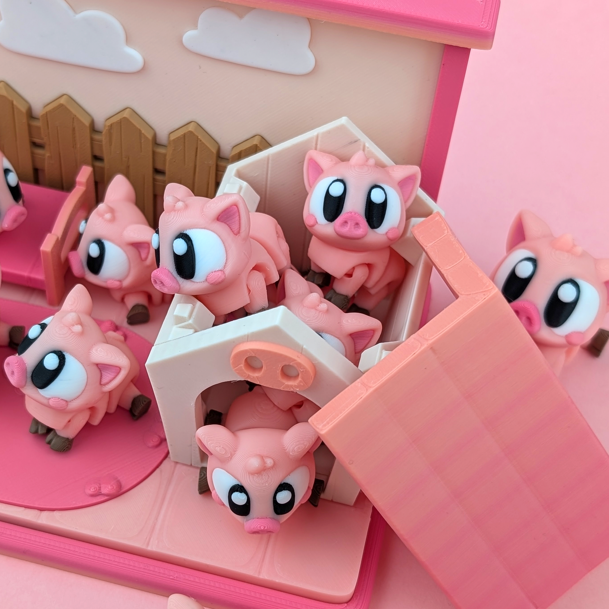 Pig Sty Display Set – A Home for Your Desk Companions