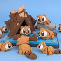 Beaver Den Display Set – A Home for Your Desk Companions