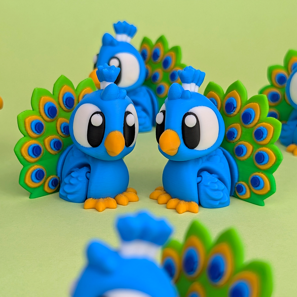 Flexi Peacock – Articulated 3D‑Printed Animal Friend