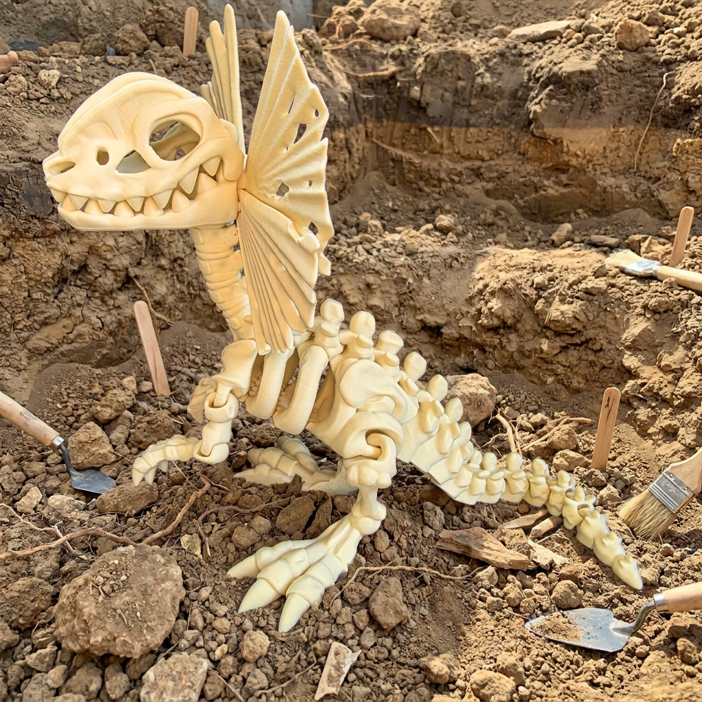 Flexi Skeleton Dilophosaurus – Articulated 3D‑Printed Dinosaur Friend