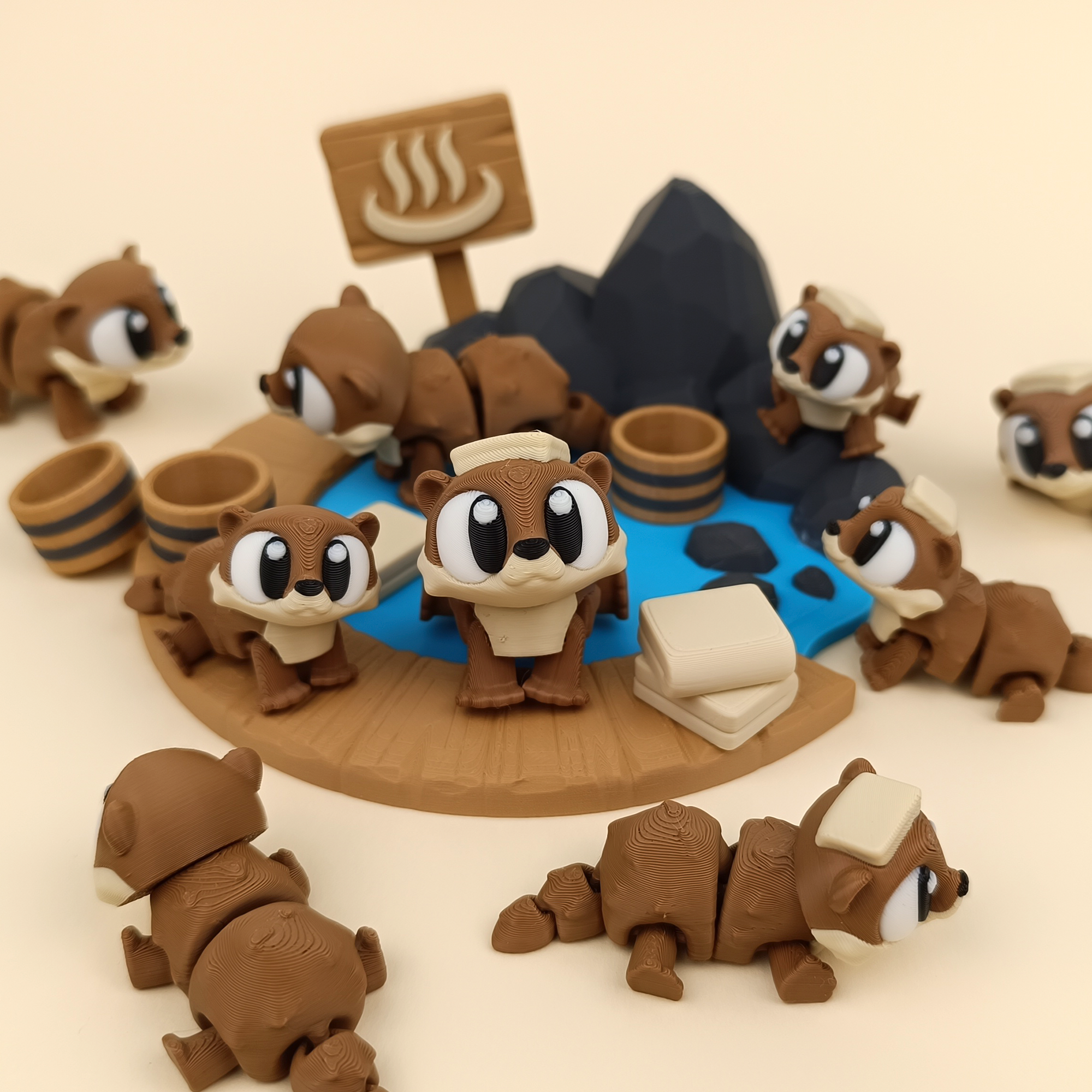 Otter Spa Display Set – A Home for Your Desk Companions