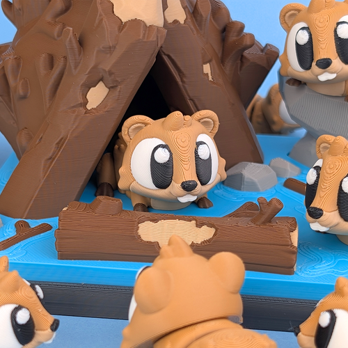 Beaver Den Display Set – A Home for Your Desk Companions