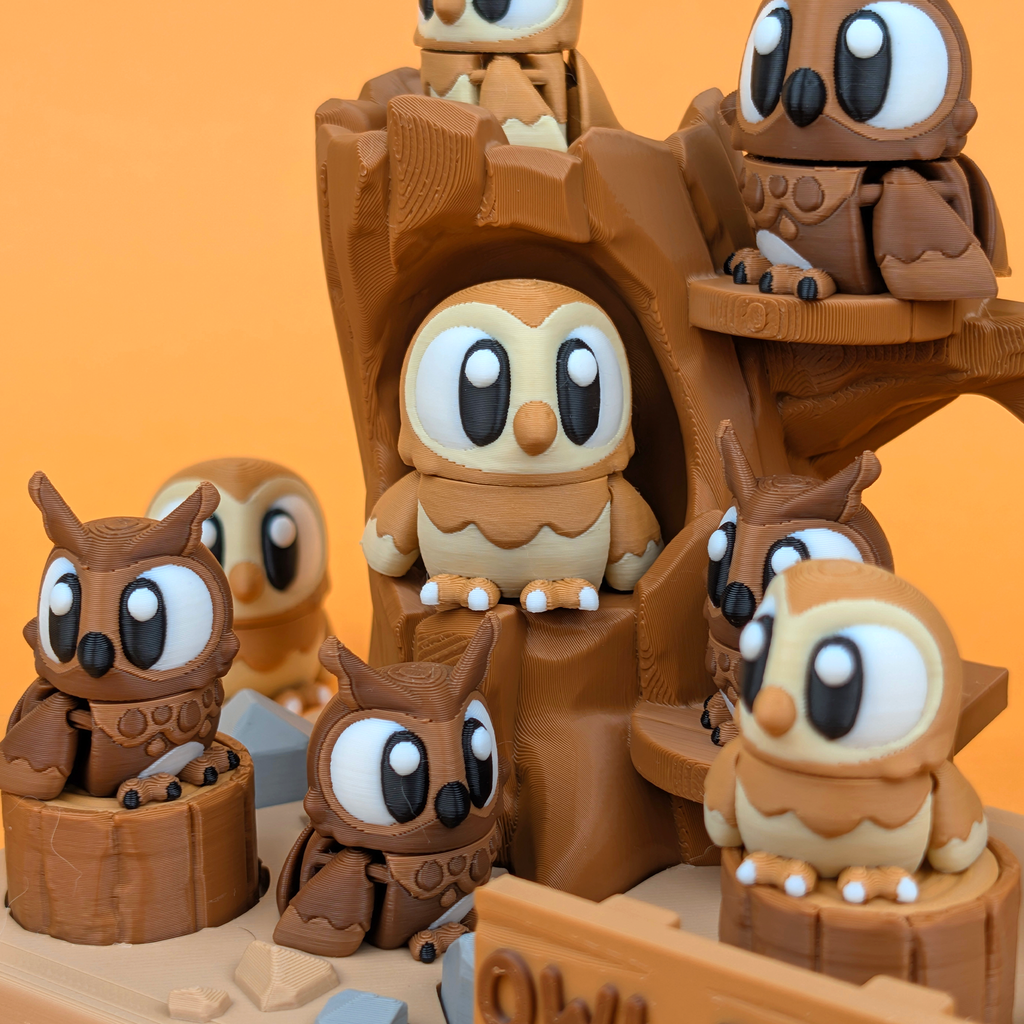 Owl Park Display Set – A Home for Your Desk Companions