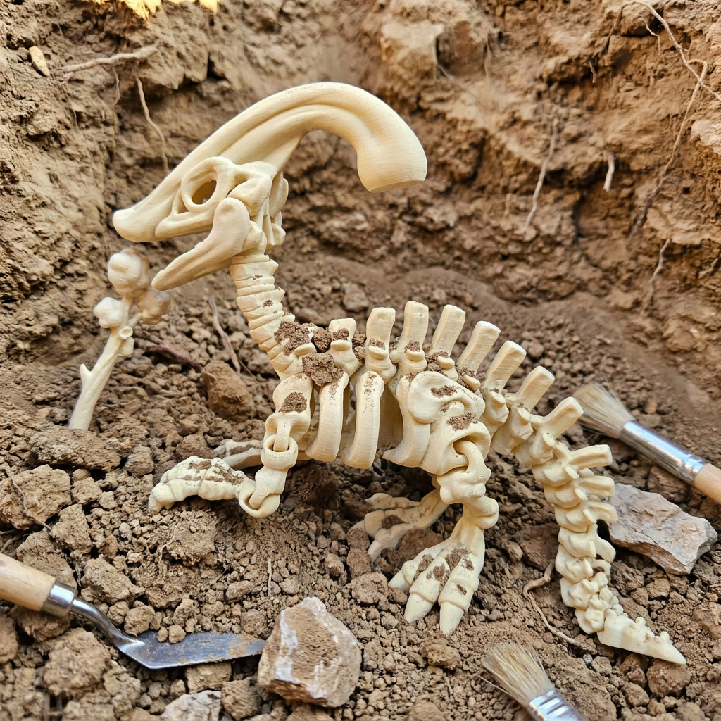 Flexi Skeleton Parasaurolophus – Articulated 3D‑Printed Dinosaur Friend