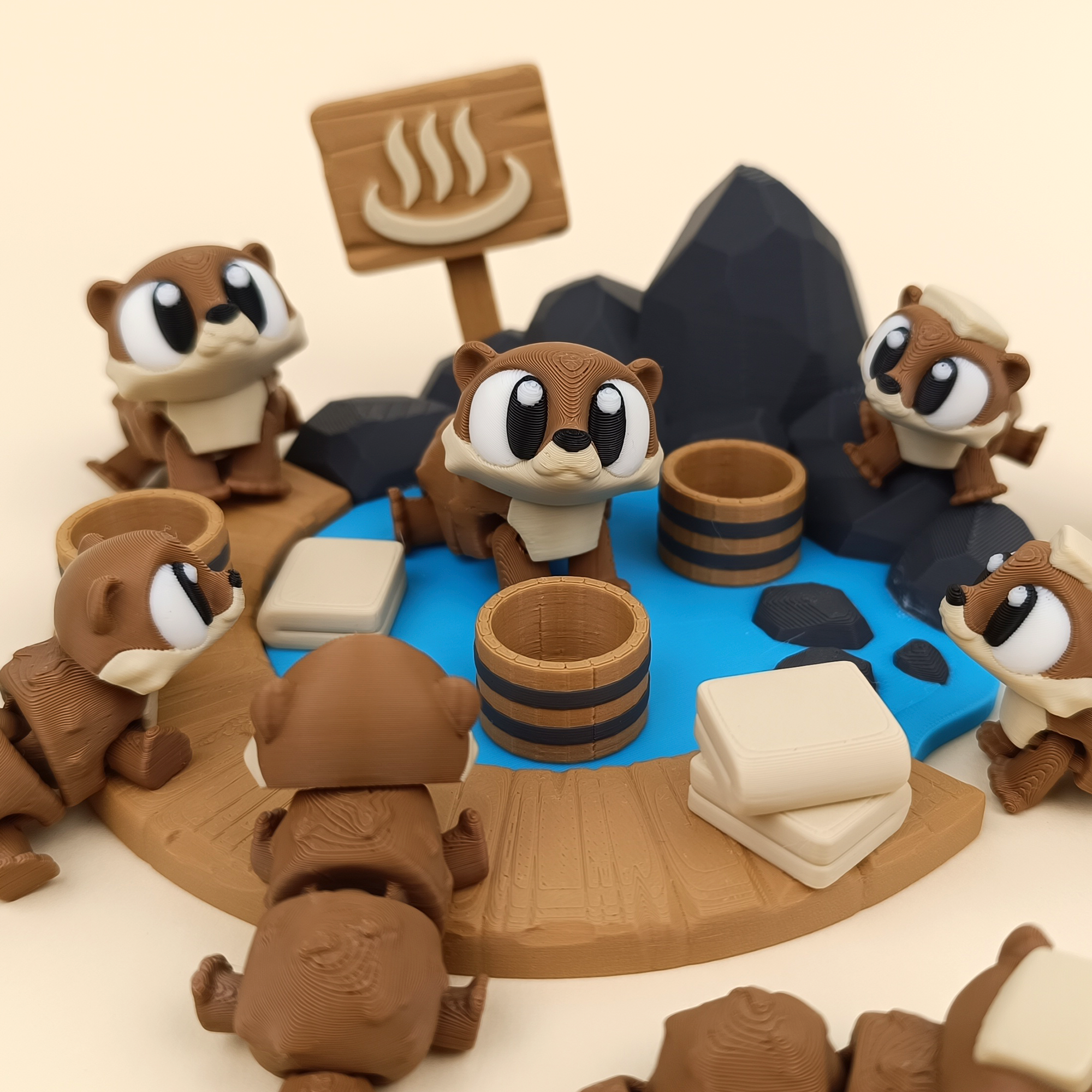 Otter Spa Display Set – A Home for Your Desk Companions